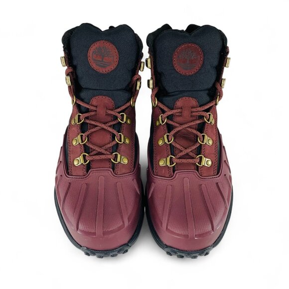 Timberland Converge Waterproof Duck Boot Burgundy Nubuck Men's Boots A26JR - Picture 4 of 10
